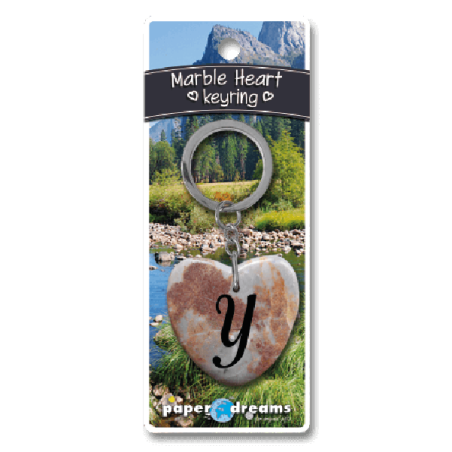 Marmer Sleutelhanger Hart - Y