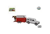 Kids Globe Land Rover met paardentrailer die cast pb 26cm
