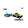 Terreinwagen met trailer en boot met licht en geluid 29 cm