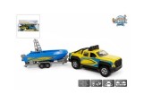 Terreinwagen met trailer en boot met licht en geluid 29 cm