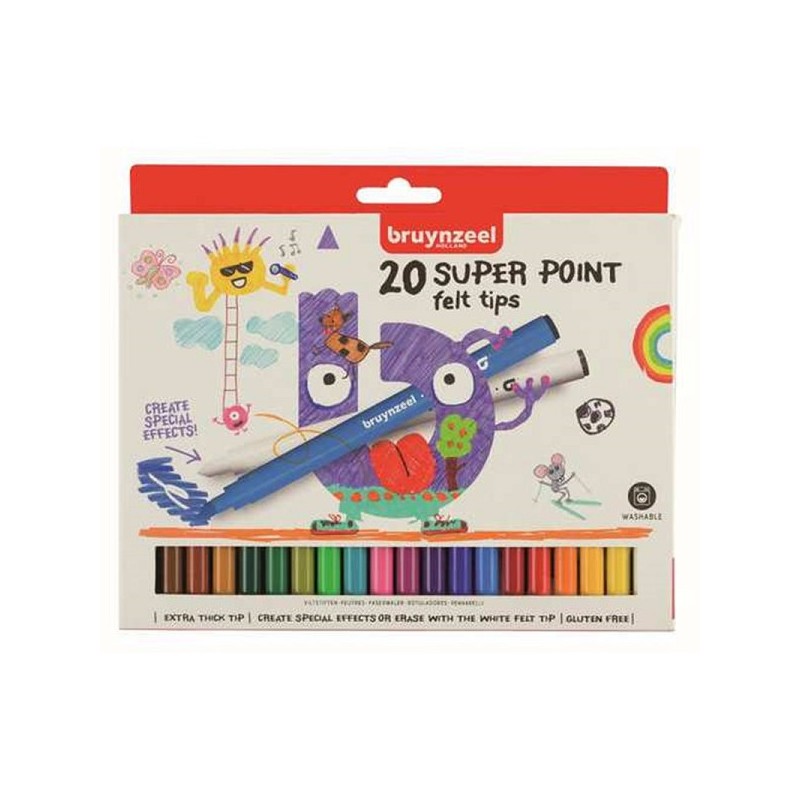 Bruynzeel 20 feutres Super Point Felt Tips