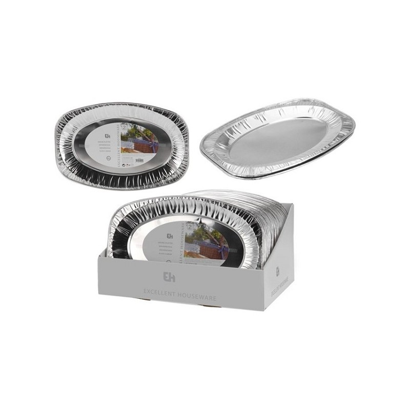 Excellent Houseware Serveerschalen aluminium set a 2 stuks 42,5x28,5cm