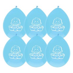 Ballons Bébé Garçon Bleu 30cm 6pcs