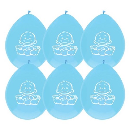 Ballons Bébé Garçon Bleu 30cm 6pcs