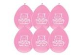 Ballons Bébé Fille Rose 30cm 6pcs
