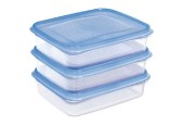 Sunware Club Cuisine Coffret congélateur 0,7 litres transparent/bleu lot de 3 pièces 17,5x14x4,4cm