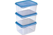 Sunware Club Cuisine Diepvriesdozenset 1,5 liter transparant/blauw set a3 stuks 17,5x14,9,5cm