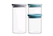 Brabantia boîte de conservation empilable lot de 3 verres (350ml, 600ml et 1100ml)