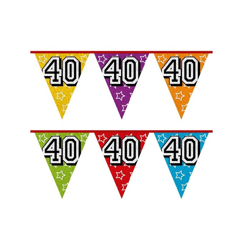 Ligne drapeau Holographique 40 ans 8 mètres