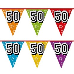 Ligne drapeau Holographique 50 ans 8 mètres