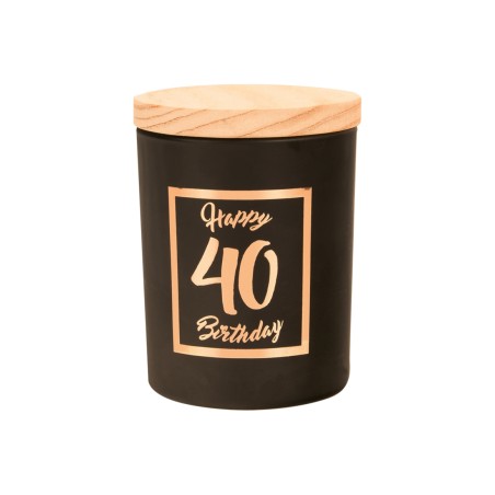 Paperdreams Geurkaars Klein Roze/zwart - 40 Jaar