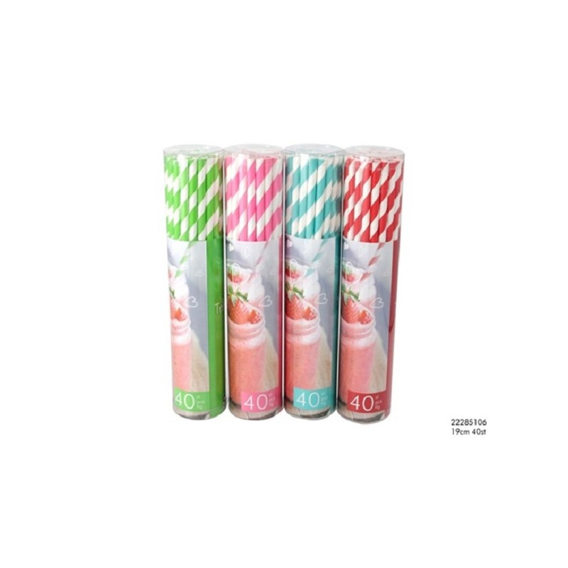 Pailles en papier 40 pièces en tube