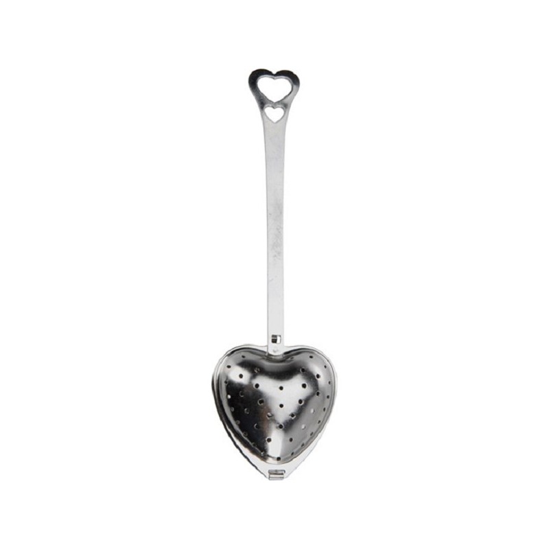Passoire à thé forme coeur acier inoxydable 14x4cm