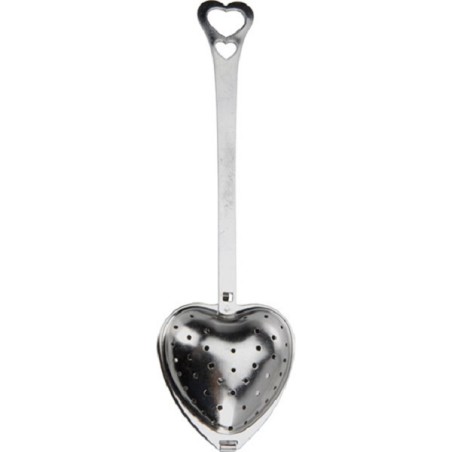 Passoire à thé forme coeur acier inoxydable 14x4cm