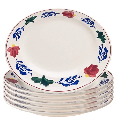 Boerenbont Gebakbord 17.5cm, pak a 6 stuks, aardewerk