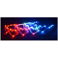 Lunettes coeur LED couleur assortie