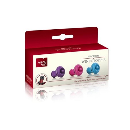 Vacu Vin Winestopper lot de 3 bouchons à vin colorés