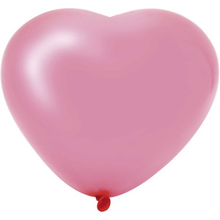 Ballons coeur rose 6 pcs