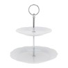 Etagere 2 couches porcelaine 15x20cm blanc