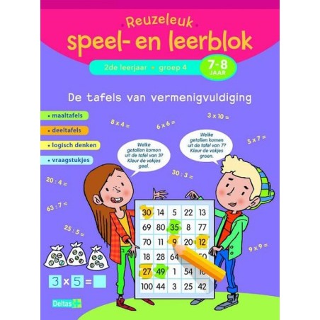 Deltas Reuzeleuk speel- en leerblok-Tafels van vermenigvuldigen(7-8jr)