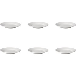 Mammoet Bord Brede Rand Budgeltline Porselein Wit 18cm Set A 6 Stuks