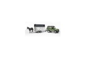 Bruder Landrover Defender avec remorque et cheval