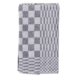 Theedoeken geblokt 60x65 blauw pak a 6 st.