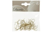 Decoris kerstboomhaakjes 50 in zakje 3.5cm goud ( ophangertjes)
