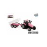 Kids Globe Tractor met aanhanger met licht en geluid die cast rose
