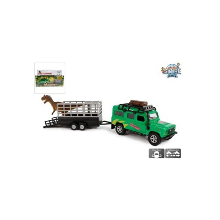 Kids Globe Land Rover dino transport moulé sous pression action de retrait 29 cm