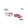 Kids Globe Volvo V70 avec caravane rose moulé sous pression 30 cm action de retrait