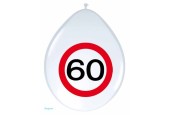 ballon 30cmverkeersbord 60jaar pak a 8st
