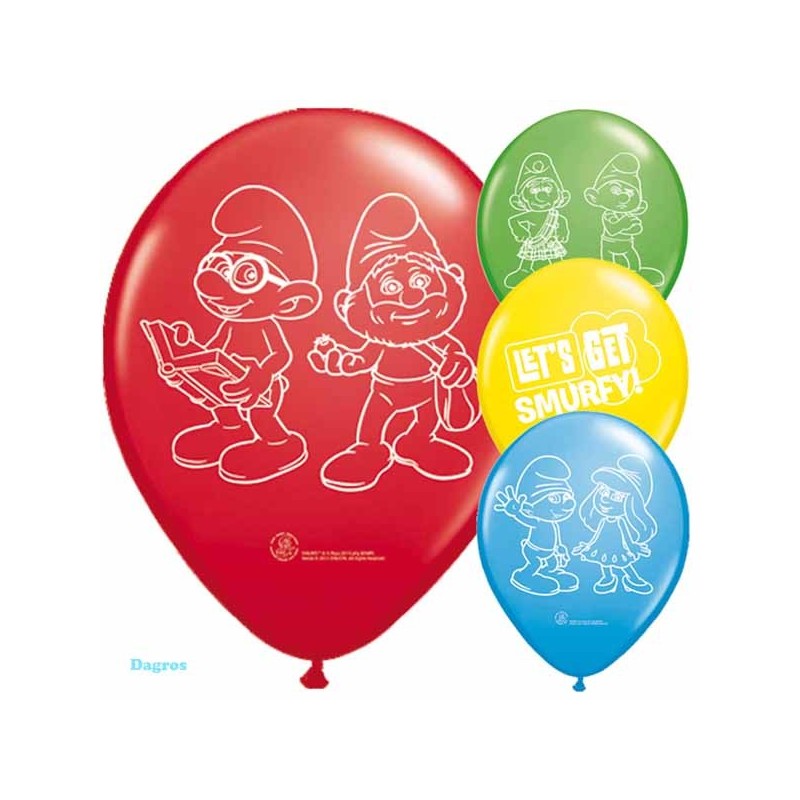 smurfen ballonnen zak a 8st