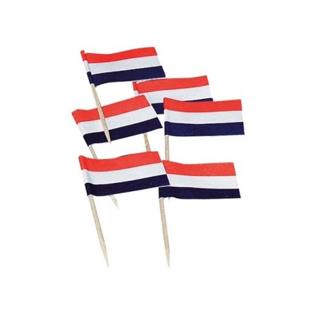 Bâtonnets à cocktail Flag 7cm 5 pack a 50pcs rouge-blanc-bleu