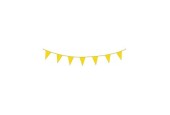 Ligne de drapeau 10m en plastique jaune paquet de 10 pièces