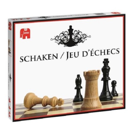 Jumbo Schaken 1 Kartonnen Bord (30x30cm) Met 32 Houten Stukken.