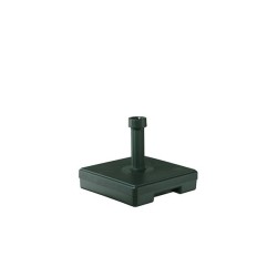 Pied de parasol carré 30kg béton rempli de rouleau vert