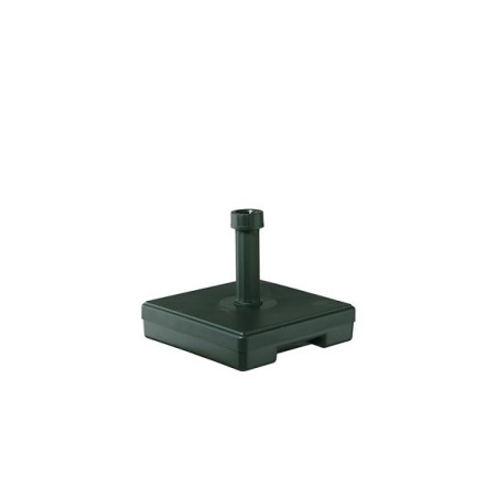 Pied de parasol carré 30kg béton rempli de rouleau vert