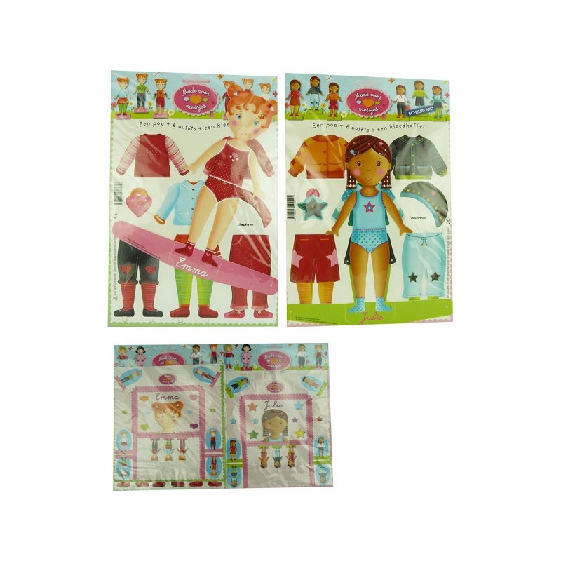 Poupée à habiller en carton, mode pour filles. différentes versions