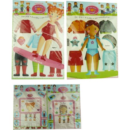 Poupée à habiller en carton, mode pour filles. différentes versions