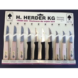 H.Herder Couteaux d'office assortiment inox .3+3+4 sur carte