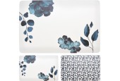 Placemat kunststof 43x28cm blauwtinten bloem