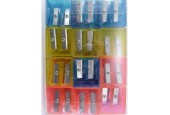 Taille-crayon plastique double boîte/24 couleurs assorties