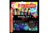 Crayons de couleur Stabilo woody 6 pcs en étui