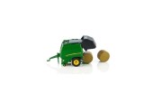 siku 2465, John Deere 990 Balenpers, 1:32, metaal/kunststof, groen, zijkanten en laadklep kunnen open