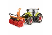 Tracteur Bruder Claas Axion 950 avec souffleuse à neige, souffleuse et chaînes à neige