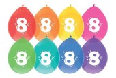 Ballons 8 ans pack de 8 pièces