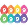 Ballons 9 ans pack de 8 pièces