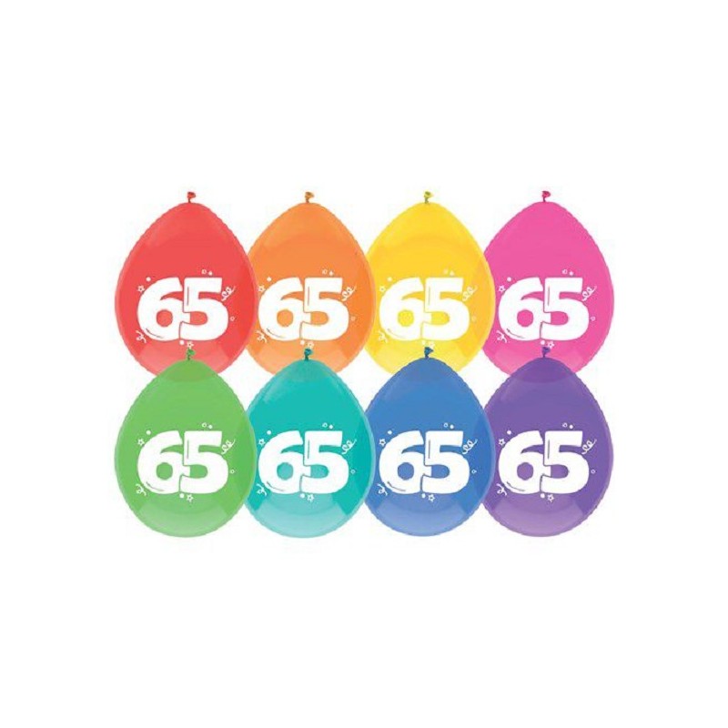 Ballonnen 65 jaar pak a 8 stuks