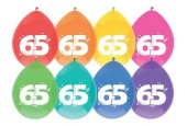 Ballons 65 ans pack de 8 pièces